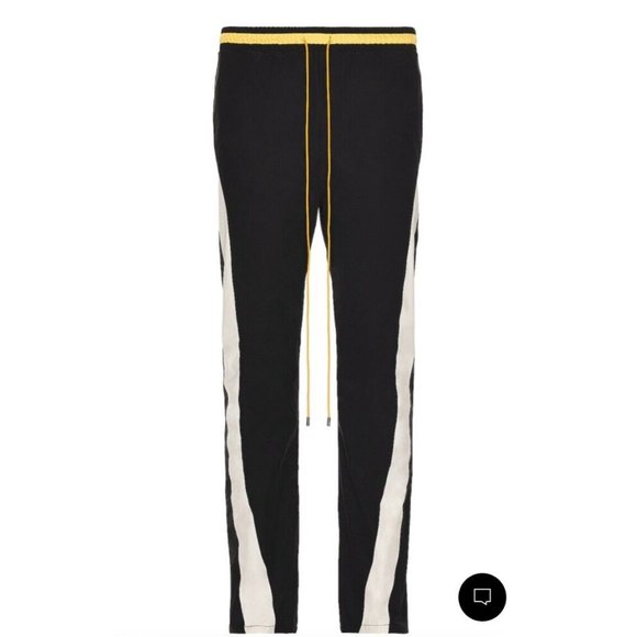 Rhude Curve Panel Track Pants Black Cream & Yellow - Picture 2 of 6